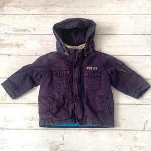 Boys 12-18m Navy Blue Puffer Jacket Winter Coat Fleece Lined Naartjie 12m 18m